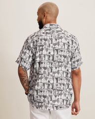 Coastal Ease Fizz & Fronds IslandZone Camp Shirt - Graphite Gray