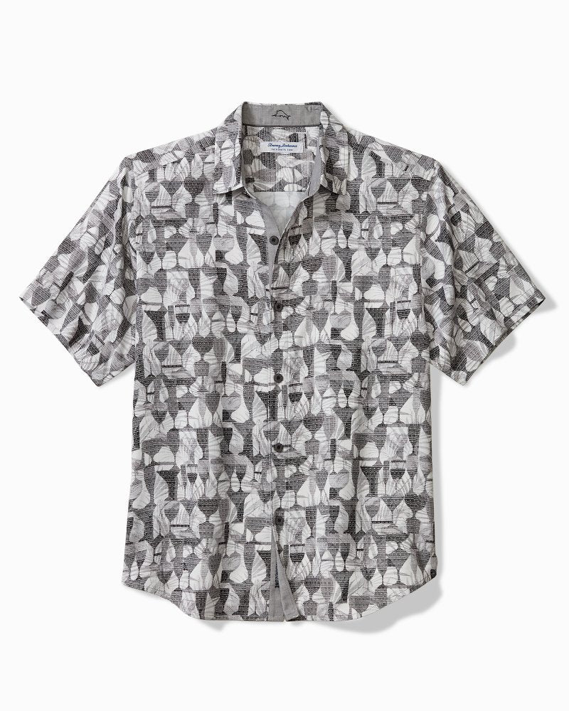 Coastal Ease Fizz & Fronds IslandZone Camp Shirt - Graphite Gray