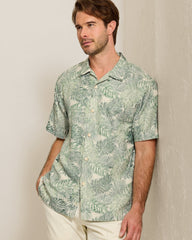 Frond Visions Silk-Blend Camp Shirt - Elm