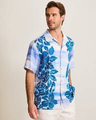 Sapphire Shores Silk Camp Shirt - Dockside Blue