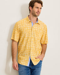 Coastal Ease Carrico Tiles IslandZone Camp Shirt - Sunshine