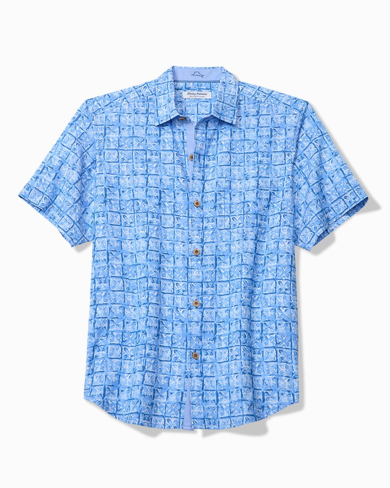 Coastal Ease Carrico Tiles IslandZone Camp Shirt - Dusty Icicle