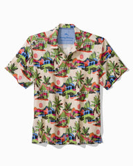 Cabana Skies Silk Camp Shirt - Palm Moss