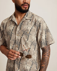 Coastal Ease Bamboo Meadows IslandZone Camp Shirt - Caffe