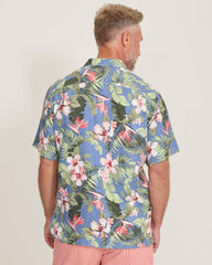 Flora Festival Silk Camp Shirt - Peachy Sweet