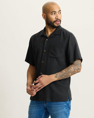 Sailor's Swirl Silk Camp Shirt - Matte Black