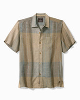 Baird McNutt Castlebar Check Linen Camp Shirt - Med Khaki