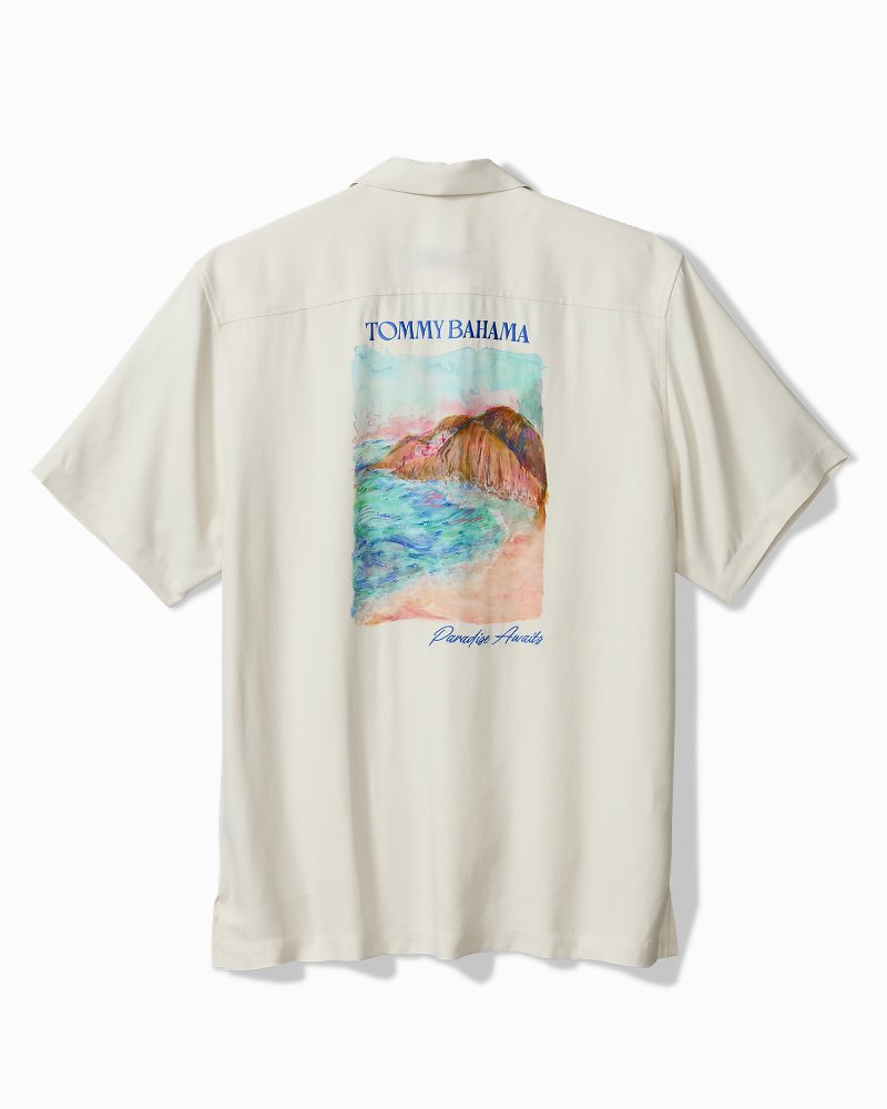 Tide & Time Silk Camp Shirt - Coastal Mist
