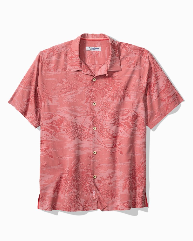 Coastal Ease Palms IslandZone Shirt - Red Sunset