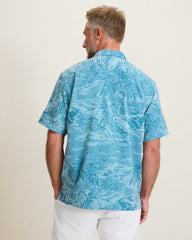 Coastal Ease Palms IslandZone Shirt - Saxony Blue