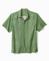 Kona Luxe Border Silk Camp Shirt - Natural Mint