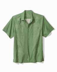 Kona Luxe Border Silk Camp Shirt - Natural Mint