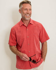 Kona Luxe Border Silk Camp Shirt - Baked Apple