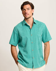 Kona Luxe Border Silk Camp Shirt - Bristol Blue