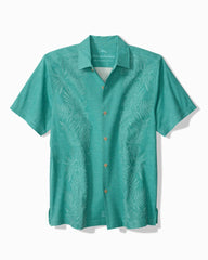 Kona Luxe Border Silk Camp Shirt - Bristol Blue