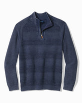 Saltwater Tides Textured Half-Zip Sweater - Carbon Navy