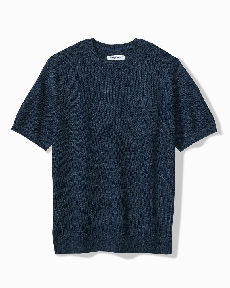 Salthill Pocket Cotton-Blend Crew Sweater - Insignia Blue Heather