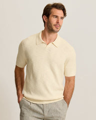 San Clemente Cotton-Blend Sweater Polo - Ivory Cream