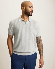 Coolside Sun Bliss IslandZone Polo - Light Grey Heather