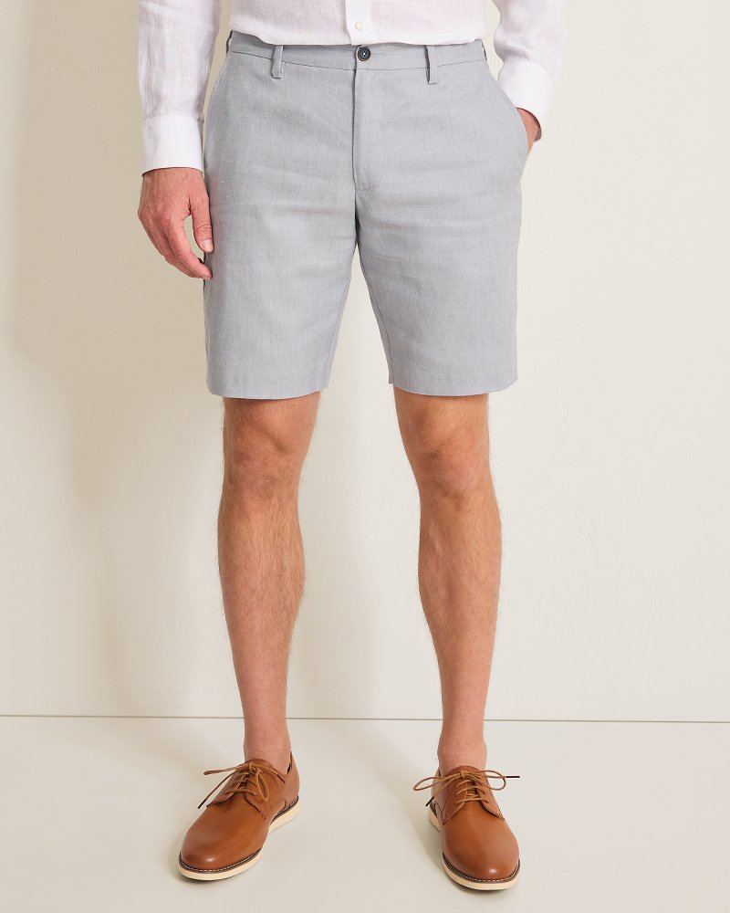 Latigo Beach Linen-Blend Flat-Front 10-Inch Shorts - Bala Shark
