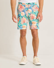 Chip Shot Positano Palms IslandZone 9-Inch Shorts - Lychee