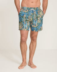 Naples Feira Fronds 6-Inch Swim Trunks - Palm Moss