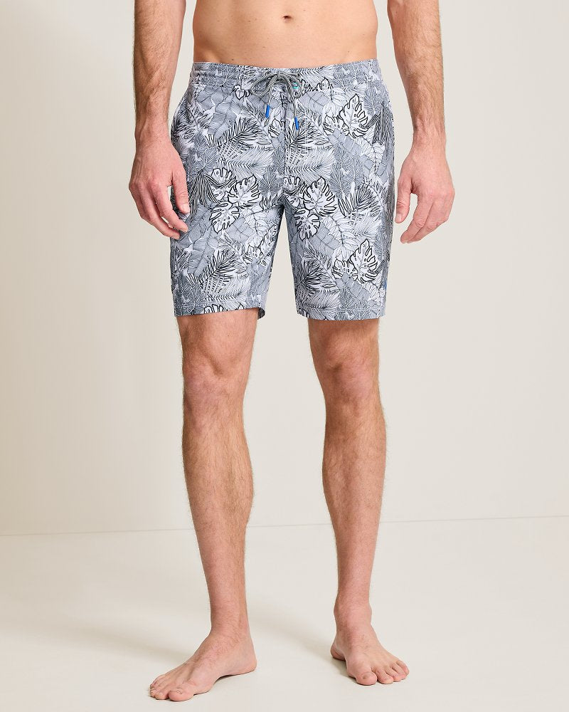 Baja Fronds Vines 8-Inch Boardshorts - Black