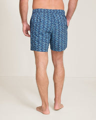 Amalfi Shores Sardina Soiree 6-Inch Swim Trunks - Bering Blue