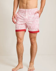 Amalfi Shores Frond Horizons 6-Inch Swim Trunks - Baked Apple