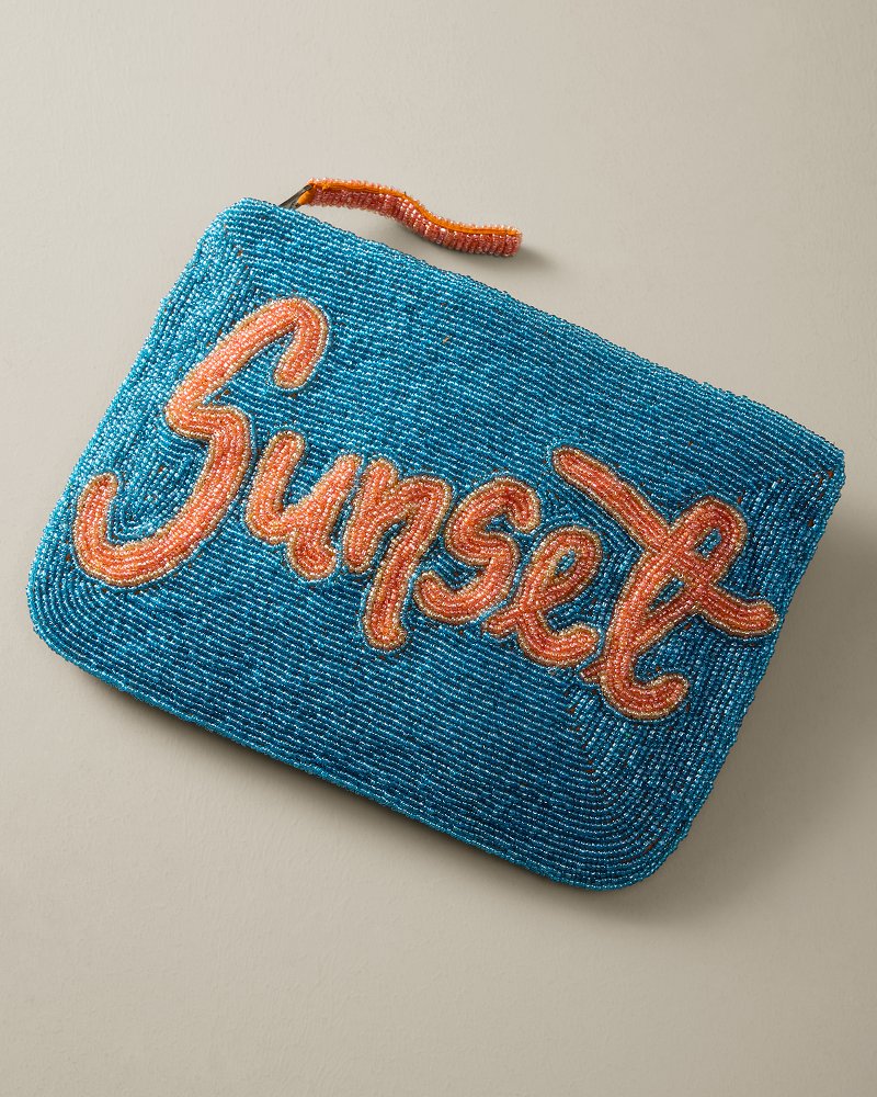 Sunrise Sunset Beaded Clutch - Blue Sea