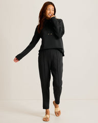 Palm Voyage Pintuck Pants - Black