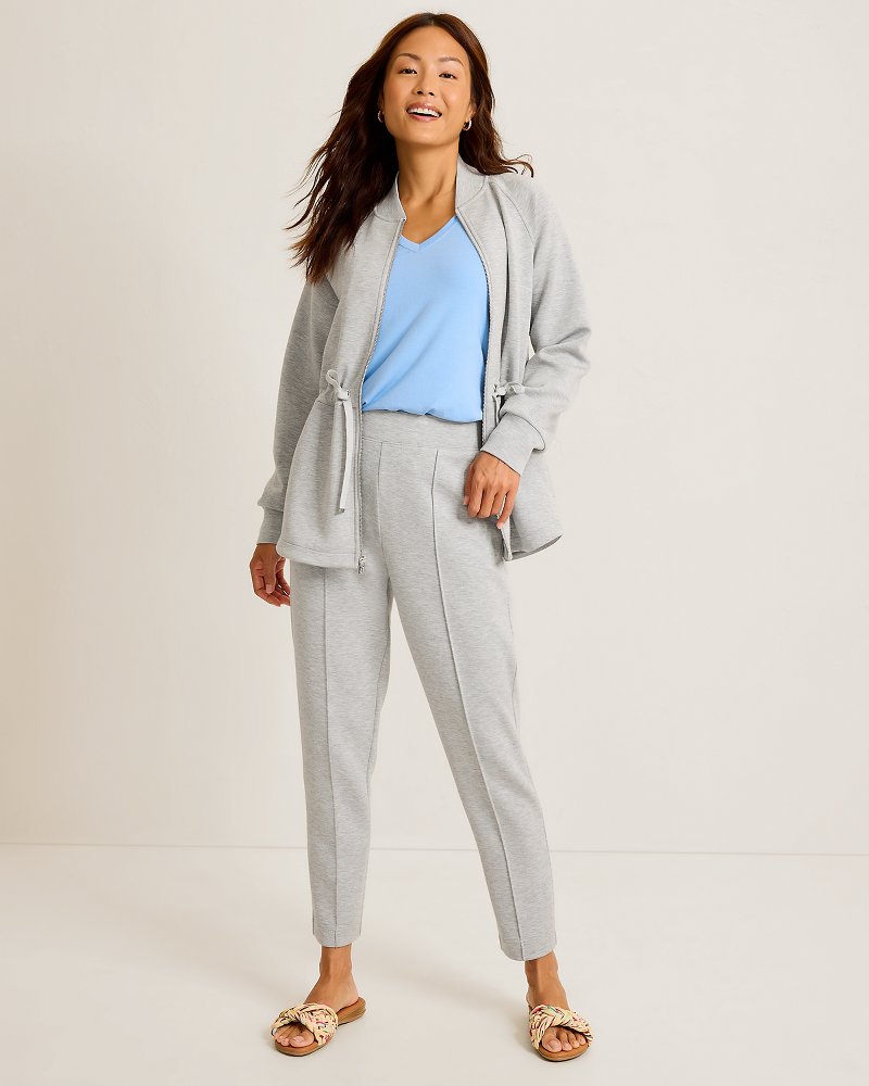 Palm Voyage Pintuck Pants - Pearl Grey Hthr