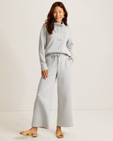 Palm Voyage Wide-Leg Pants - Pearl Grey Hthr