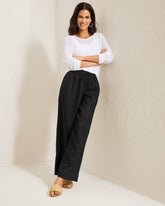 Two Palms High-Rise Linen Easy Pants - Black