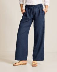 Two Palms High-Rise Linen Easy Pants - Coastline