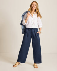 Two Palms High-Rise Linen Easy Pants - Coastline