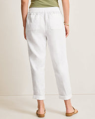 Two Palms High-Rise Tapered Linen Pants - White