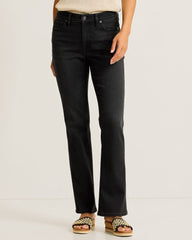 Black Mid-Rise Flare Jeans - Obsidian Coast Wash