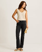 Black Mid-Rise Flare Jeans - Obsidian Coast Wash