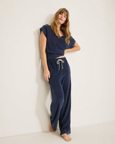 Suncoast Loop Terry Wide-Leg Pants - Coastline