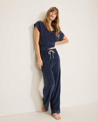 Suncoast Loop Terry Wide-Leg Pants - Coastline