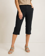 Boracay Beach High-Rise Capris - Black