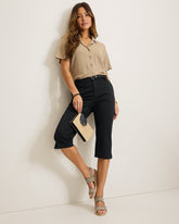 Boracay Beach High-Rise Capris - Black