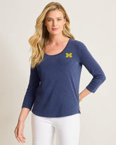 Collegiate Ashby Isles 3/4-Scoop-Neck T-Shirt - Michigan