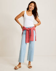 Sunset Bay Ribbed Tank Top - White