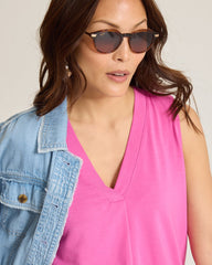 Kauai V-Neck Tank Top - Very Berry