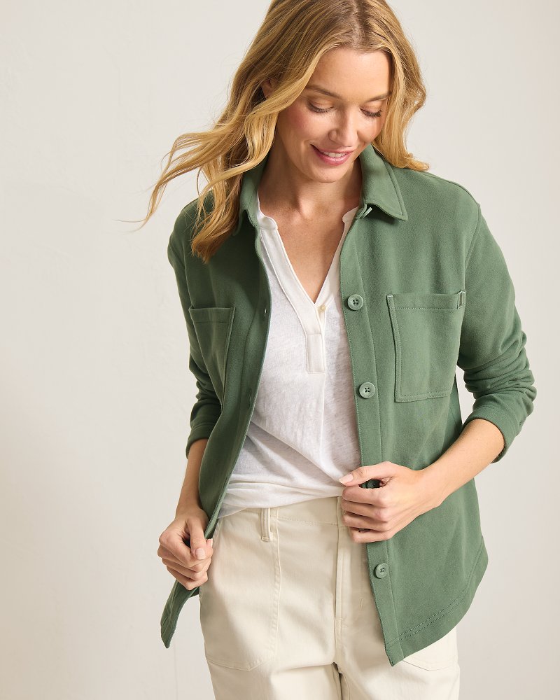 Marina Del Mar Shirt Jacket - Dark Jade