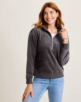 Cozy Cove Cord Half-Zip Sweatshirt - Steel Wool