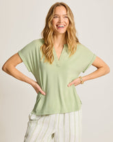 Kauai Split-Neck T-Shirt - Extra Light Margarita