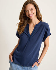 Kauai Split-Neck T-Shirt - Coastline